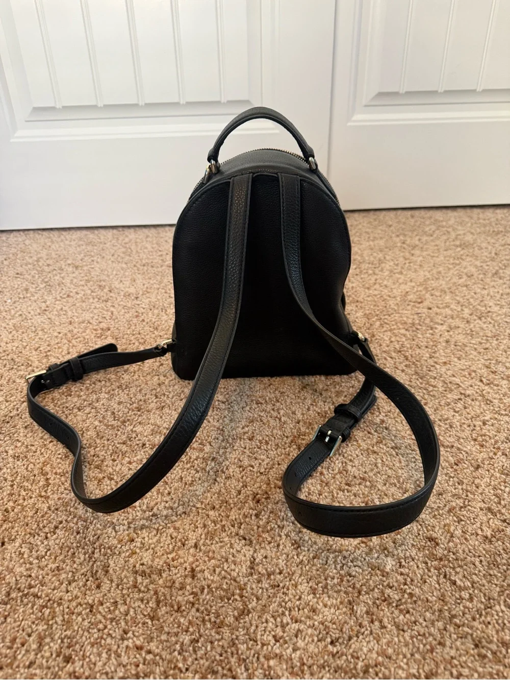 kate spade Black Pebbled Leather Mini Dome Backpack